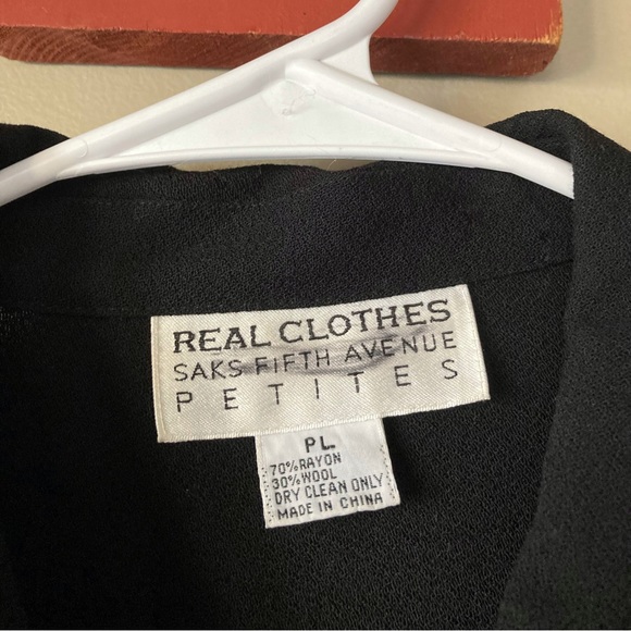 Vintage Saks Fifth Avenue Lightweight Collared Zip Up Jacket Petite L - Picture 6 of 6